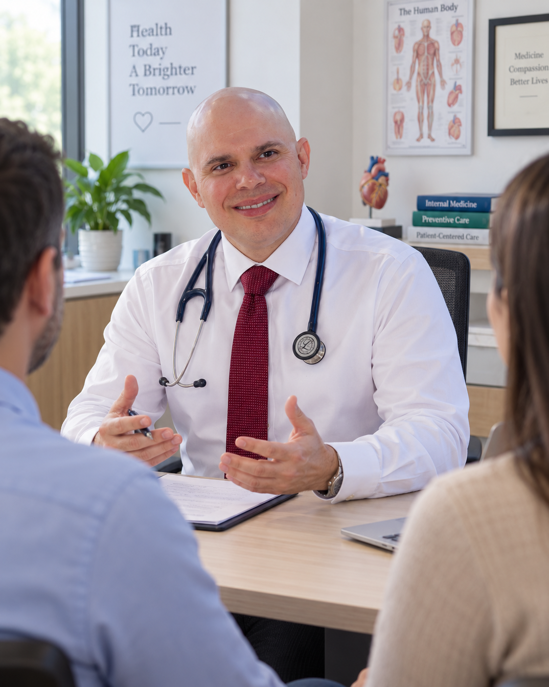 Dr. Ilan Alhadeff in consultation with patients